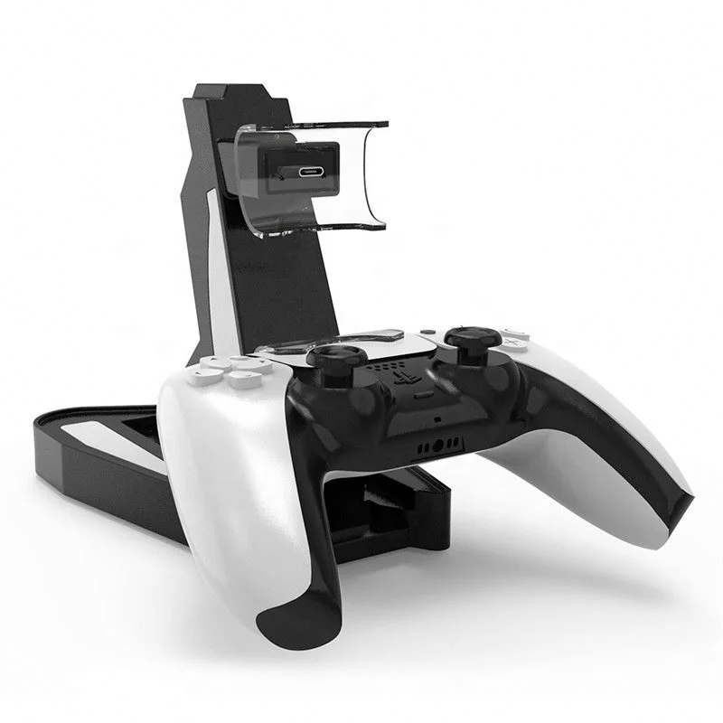

Dual PS5 Charging Dock Station Stand Charger for Sony PlayStation PS5 Console Charging Dock for Gamepad Charger PS5, Black white