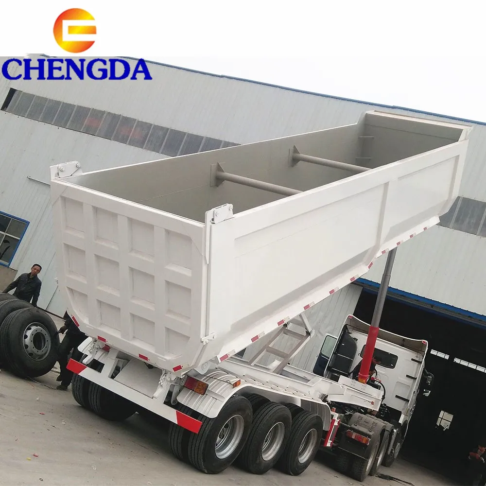 

Used New 3 Axle Hydraulic Cylinder Dump Trailer Tipper For Sale, Customized color