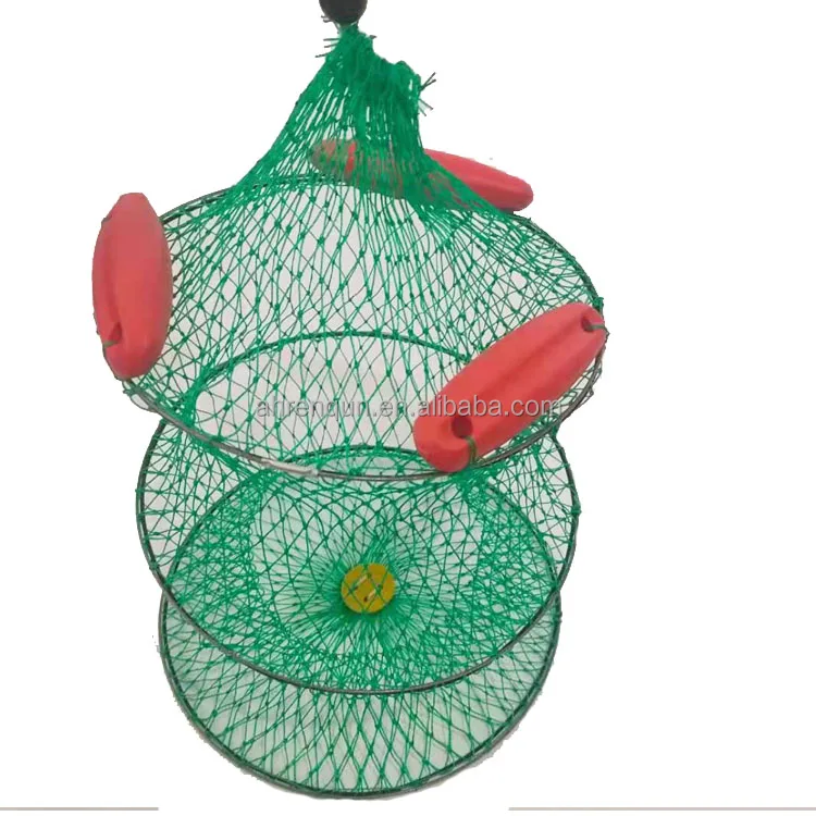 

Outdoor buoyancy fishing net three layers floating fish basket, Green