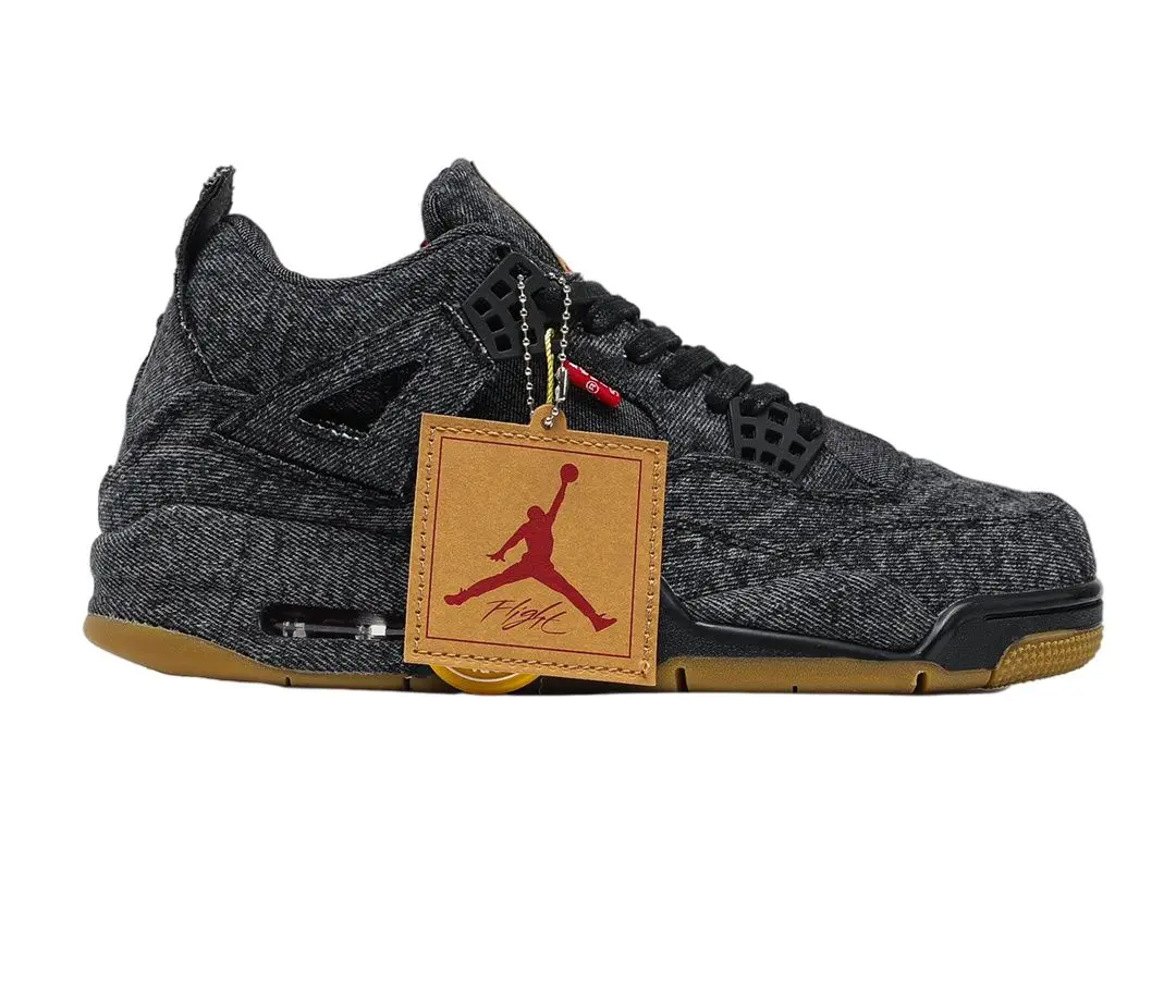 

Original Air Jordan 4 Levi'S Co-Branded Denim Retro Aj 4 Casual Outdoor Culture Sports High Quality Basketball Nike Shoes