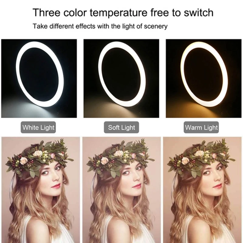 26cm/10inch LED Selfie Ring Light Dimmable LED Ring Lamp Photo Video Camera Phone Light ringlight For Live YouTube Fill Light