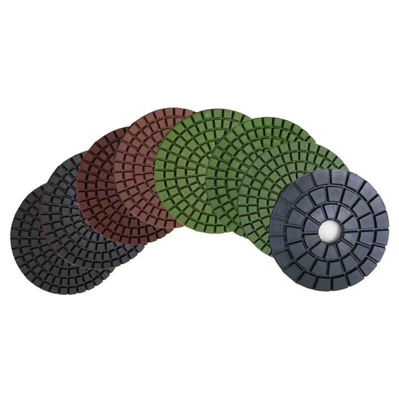 

4 inch Wet/Dry Set of 6+1 Stone Diamond Polishing Pad with backer pad