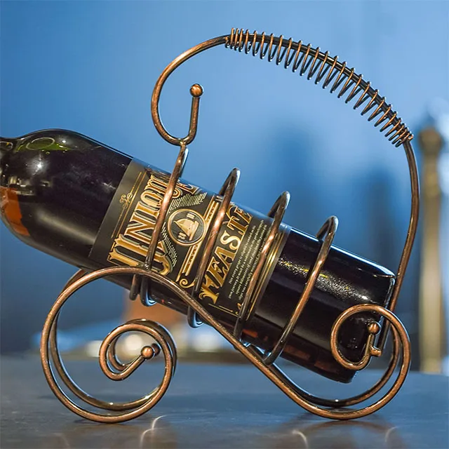 

Unique shape of brass art wine storage rack luxury wine rack