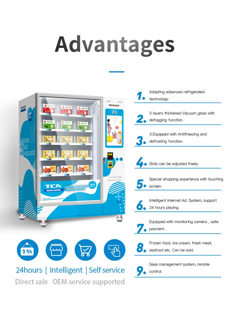 Tcn Frozen Food Vending Machinefrozen Dumpling Frozen Meat Vending