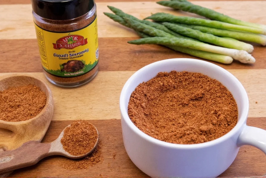 Adobo Seasoning Jar on Wooden Table