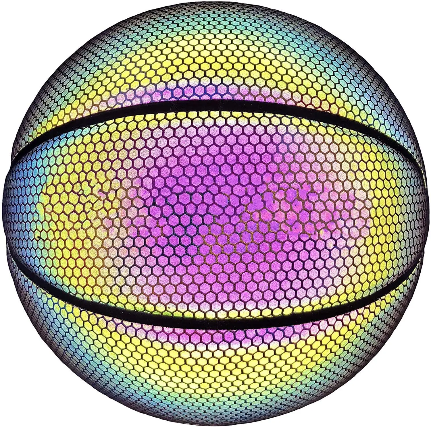 

Glow In The Dark Leather Basketball Customized Logo Reflective Basketball For Playing, Can customize color