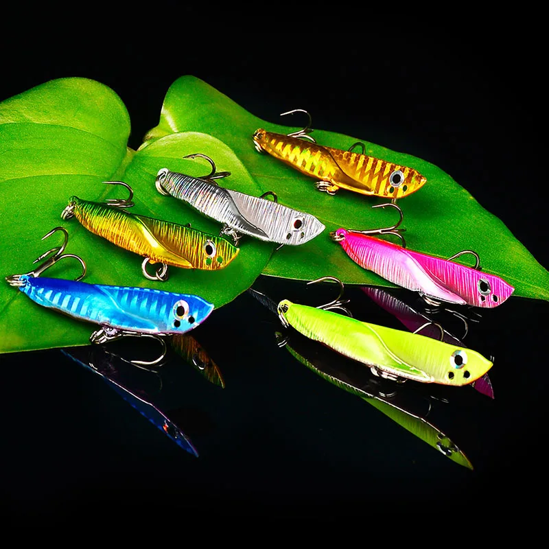 

6Color 5.5cm/6cm/7cm 11g/15g/21g VIB Metal Hard Bait Bass With Hook Sinking Bionic Bait 3D Eyes Sea Fishing Lure Outdoor