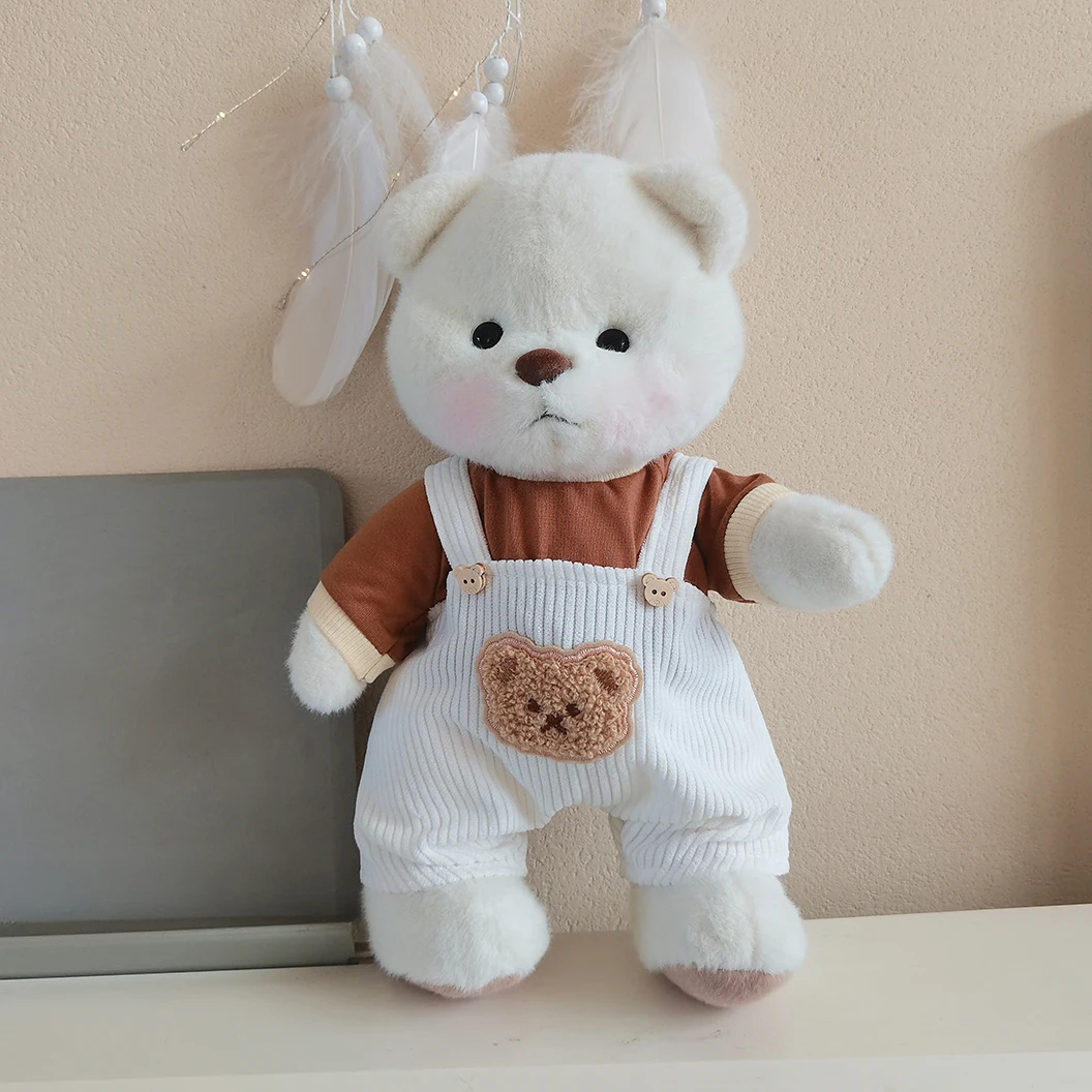 

New Arrival CPC CE Certificated Cute Exquisite Plush Dolls Adorable Dress Plush Teddy Bears with overall clothes