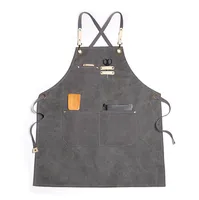 

wholesale custom durable washed canvas chef long bib apron with adjustable strap