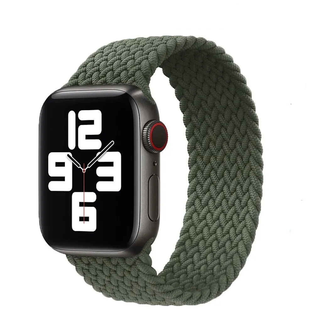 

Elastic Braided Metal head for apple watch series 6 Silicone Watch Band for apple watchband 5 4 3 2 1 Solo Loop watch Strap