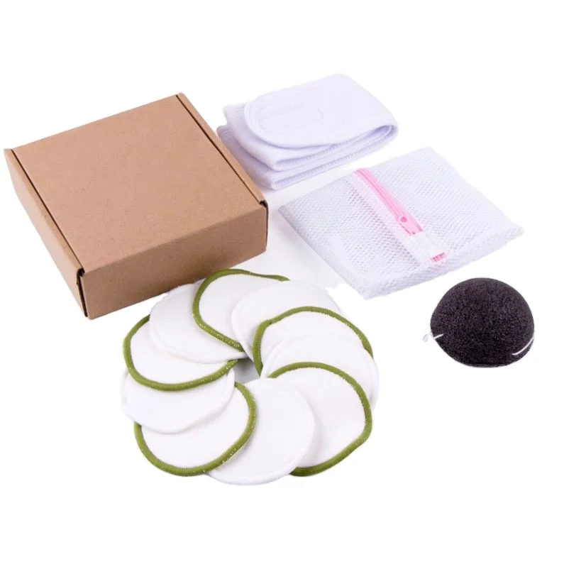 

HZM 2021 10 Pcs New Cleaning puff Gift Box Reusable Makeup Remover Pad Microfiber Makeup Remover Pads Washing Face Puff Custom, Customized