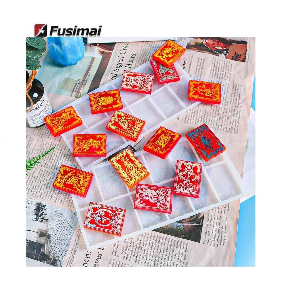 

Fusimai OH Cards Silicone Mould Casting Party Game Diy Witch Divination Prophe Tarot Epoxy Resin Mold, Random