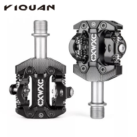 

New Design Ultralight Alloy Sealed Bearing Pedals With Cleats Spd System Auto Lock Bicycle Self Locking Pedal, As shown
