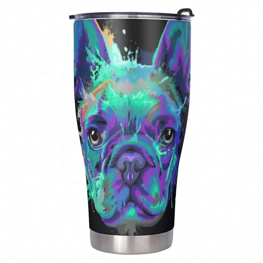 

Top Quality White Sublimation Custom French Bulldog Splash Car Cup Porcelain Cups