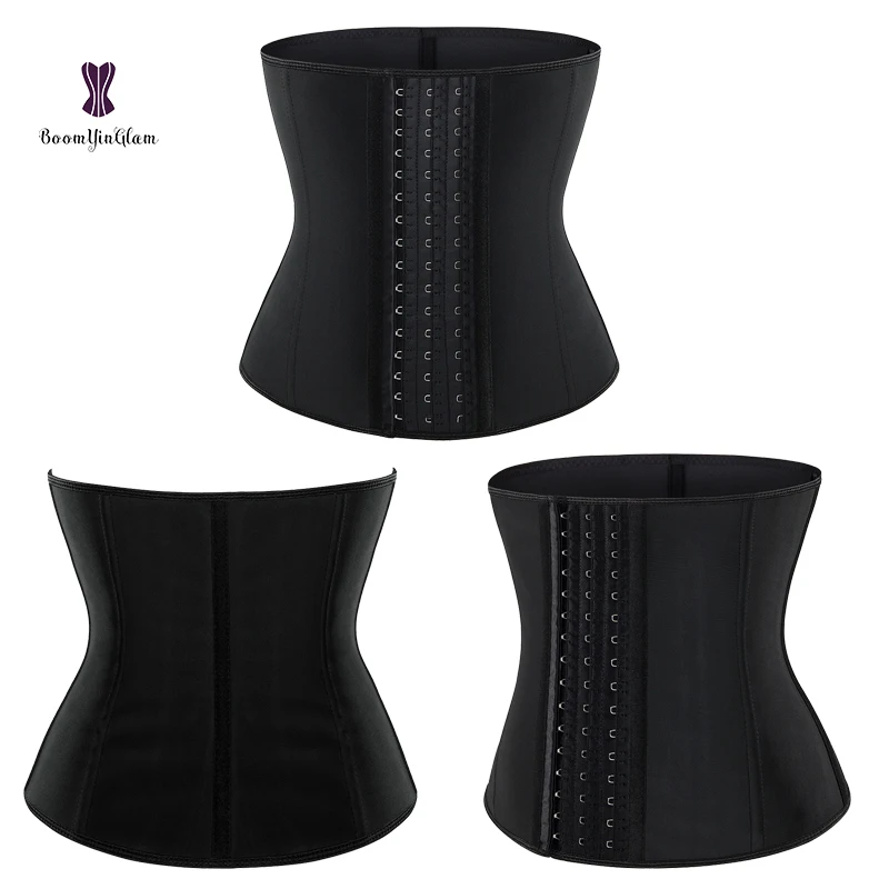 

Latex Waist Trainer Slim Control Shaper Hook Cincher Latex Corset Trimmer Weight Loss Belt, Black, nude or customized color