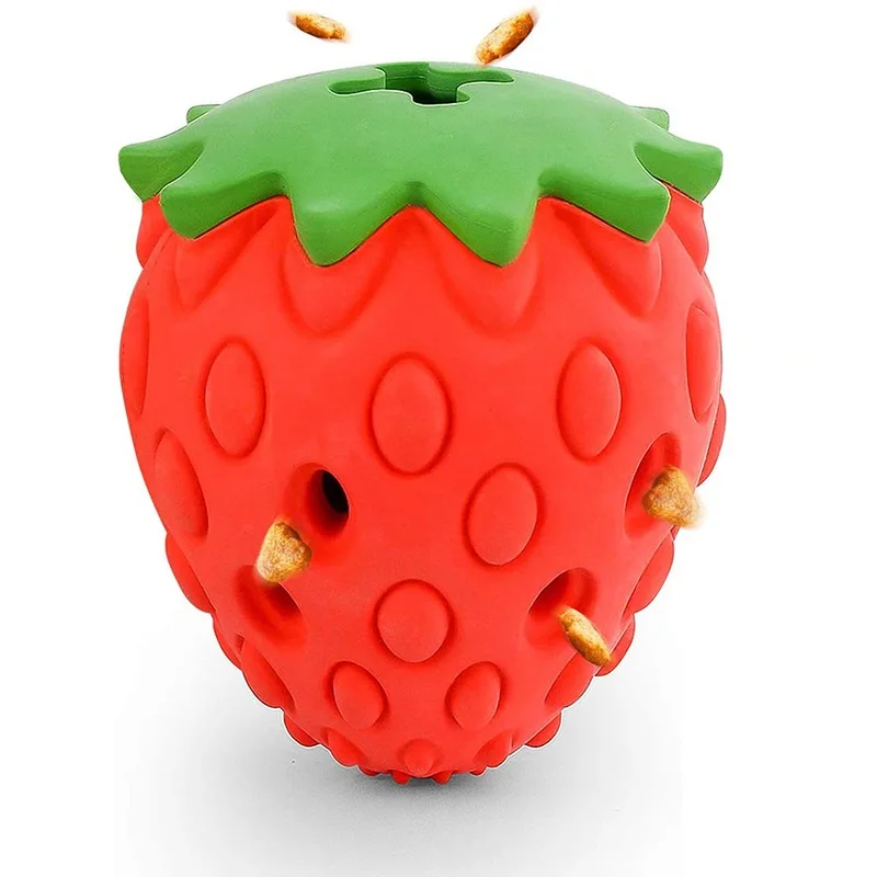 

Natural Rubber Strawberry Shaped Heavy Chewer Aggressive Dog Chew Toy Dog Toys For Aggressive Chewers Bulk, As show