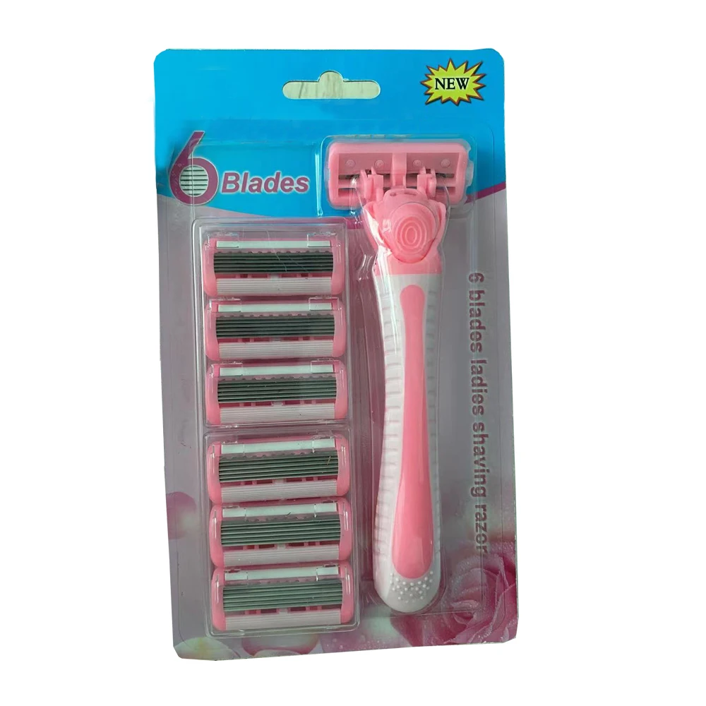 

Razor Factory 6 Blades Female Razor Replaceable Blade Head Germany Stainless Steel Disposable Razor Women Bikini Blade