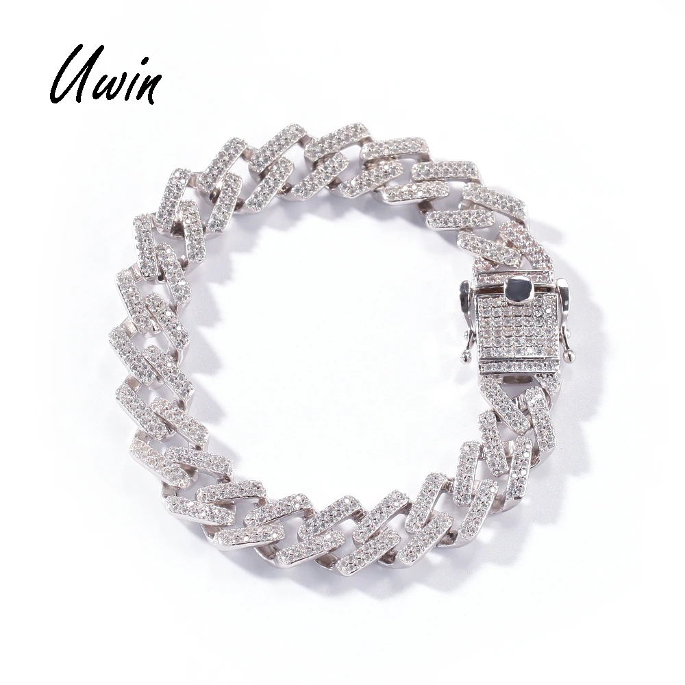 

Hip Hop CZ Cuban Link Bracelet Jewelry Gold Plating AAA Grade Zirconia Iced Out Bracelet for Men