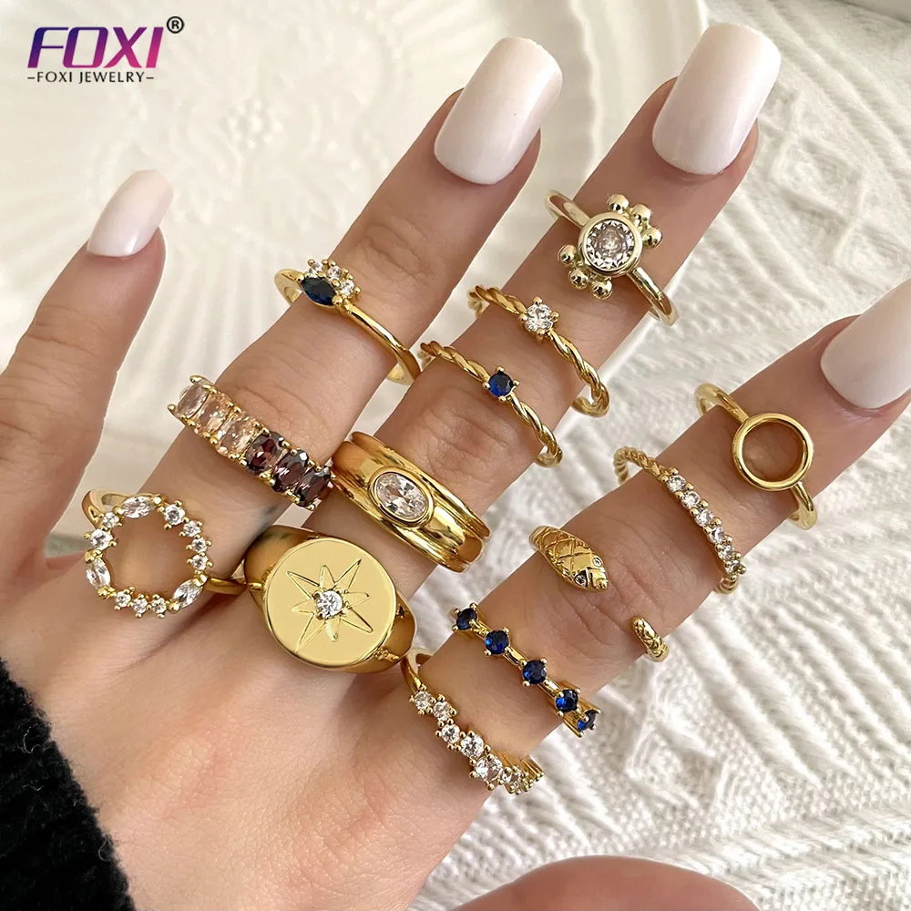 

FOXI fashion ring mexico jewelry anillos mujer,bague femme 18k gold jewelry luxury rings jewelry women 2022, Plated