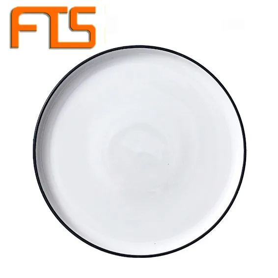 

FTS ceramic plate set round hotel nordic style porcelain dinnerware european flat restaurant dinner white ceramic plates