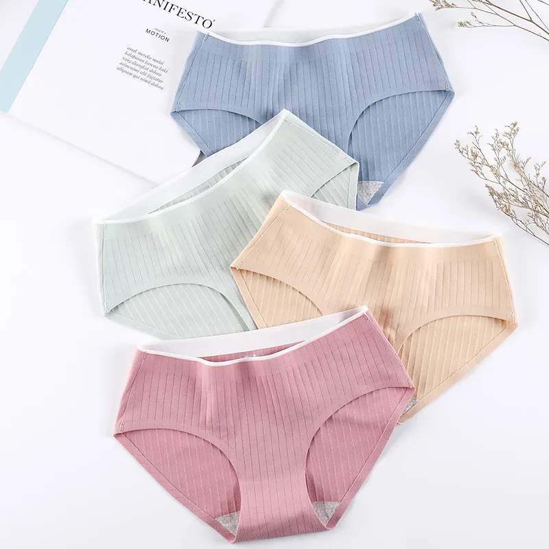 

Women's seamless underwear 100% cotton mid rise Buttock lifting briefs
