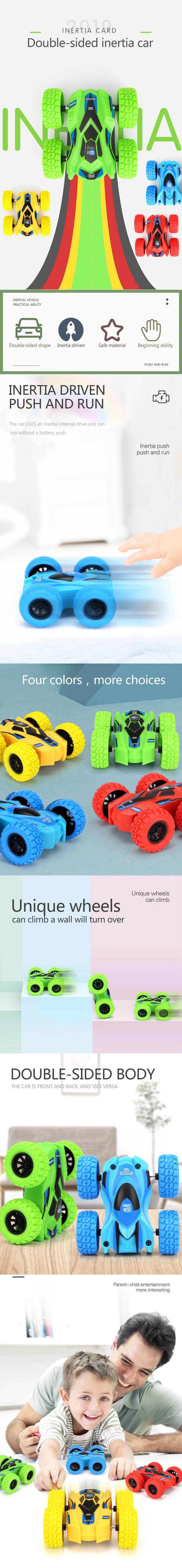 360 Degree Rotation Car Toy Set 4pcs Mini Stunt Car Double-sided 3d ...