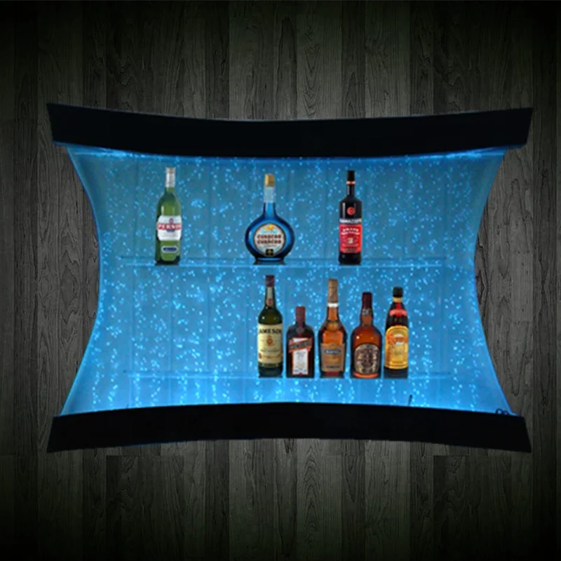 

Used nightclub furniture LED water bubble wall mounted with wine display rack