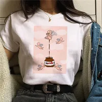 

Customize Women cotton T-shirt Nutella Kawaii Print T Shirt Women 90s Harajuku Ullzang Fashion T-shirt Graphic Cute Cartoon