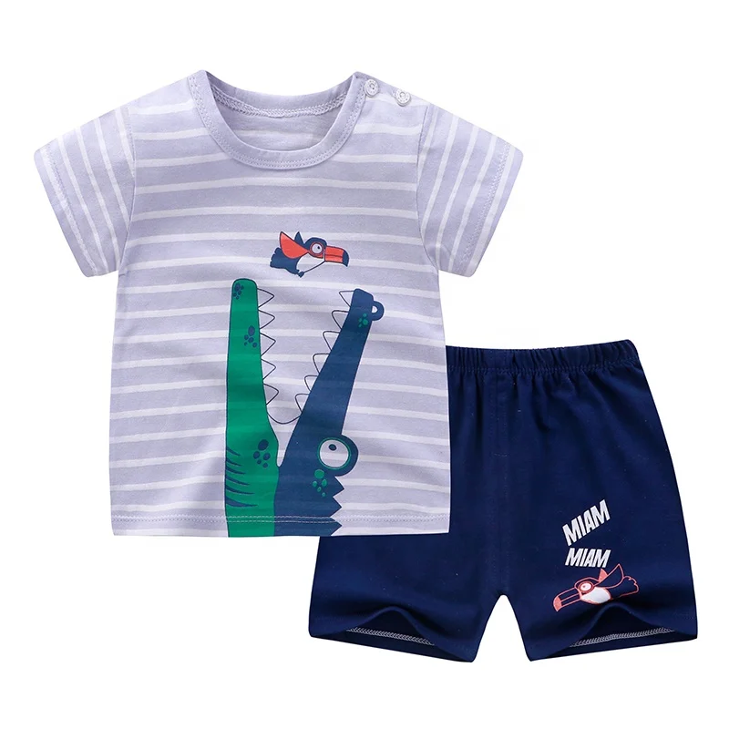 

Baby Boy Girls Clothes Children's Short Sleeved T Shirt Shorts Suit 1-5 Years Old Kids Boys Summer Pajamas Soft 2pcs Casual Set