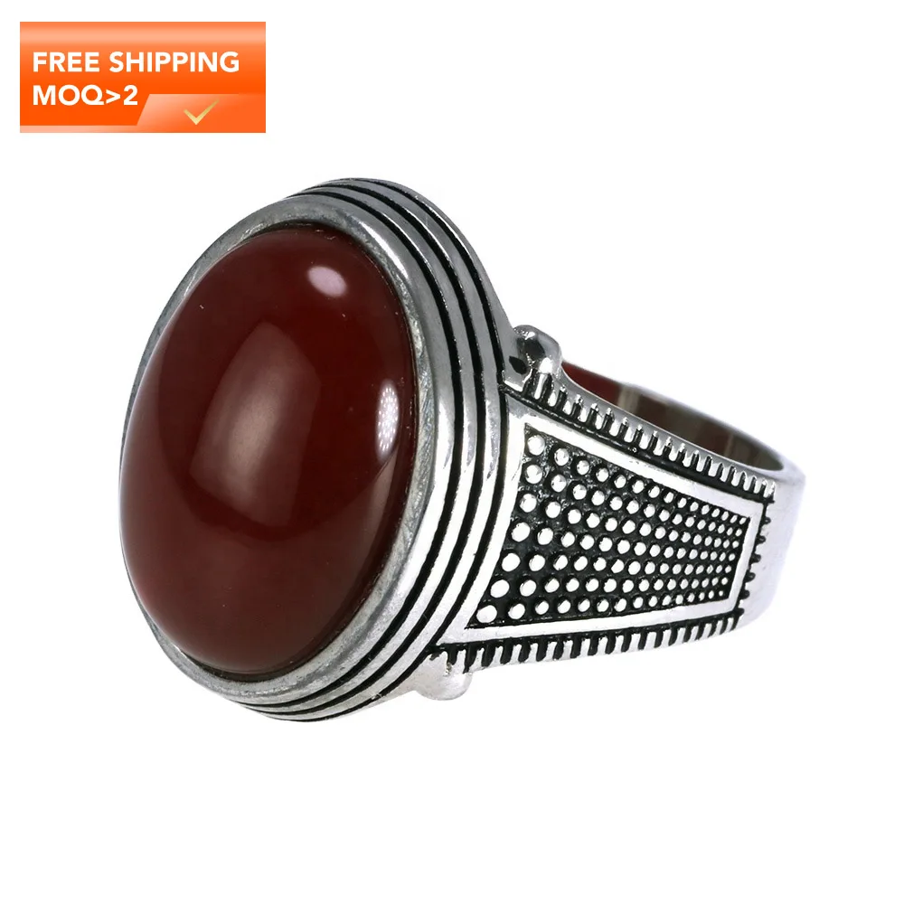 

Guaranteed 925 Sterling Silver Rings Antique Men's Turkey Rings With Stones Natural Onyx Multi Colors Turkish Jewelry Ringen