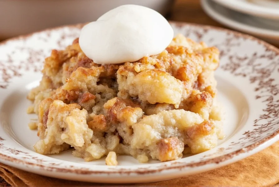 Perfectly baked cinnamon bun casserole with golden crust and gooey center served in ceramic dish