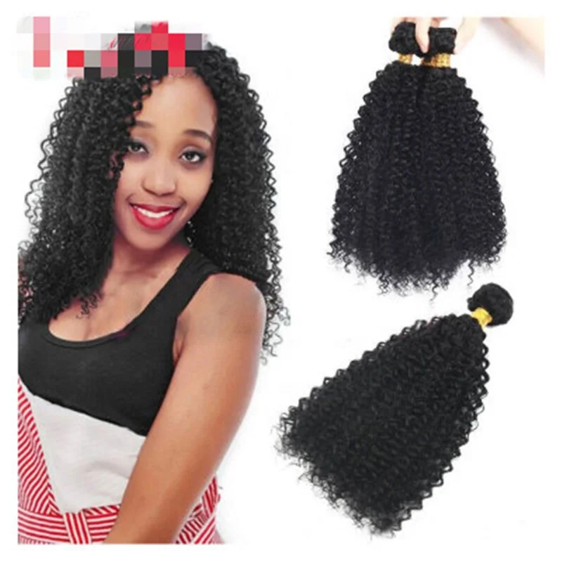 

Matte High Temperature Silk Kinky Curly Wave Synthetic Hair Extension, Black