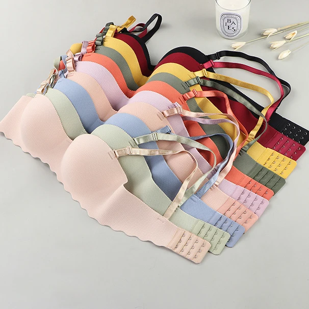 

Women Underwear Crop Top Women Bra and panty Simple Solid Color Push Up Comfort Seamless Bra set