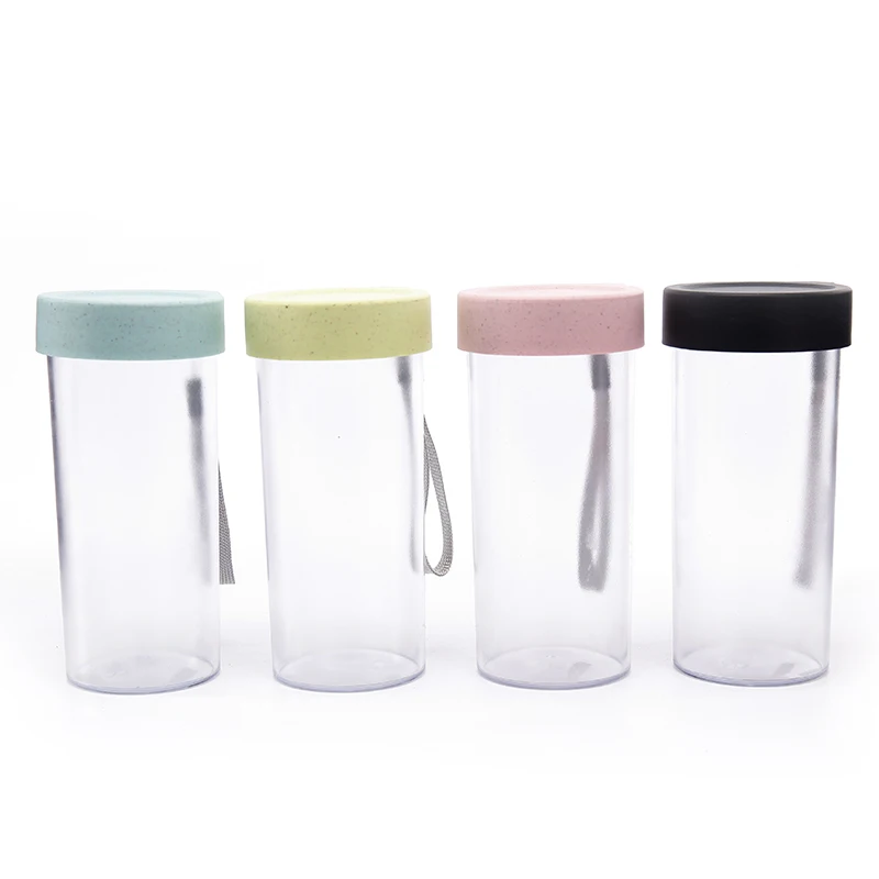 

Custom logo color printed AS clear smoothie Tea cup plastic cup with lid