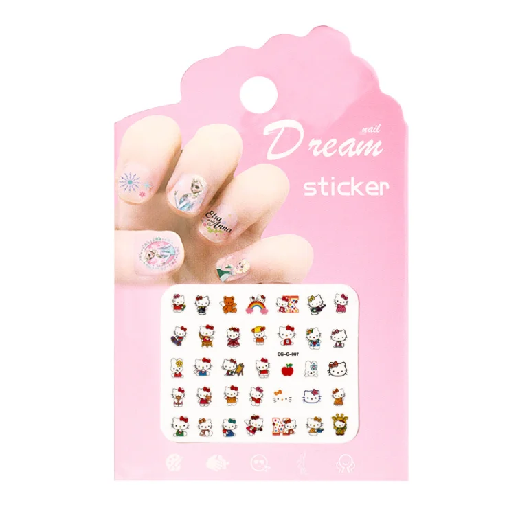 

New Kitty Girl Cute Sticker Cartoon Nail Paste Children's Sticker Gum DIY Nail Paste Decoration