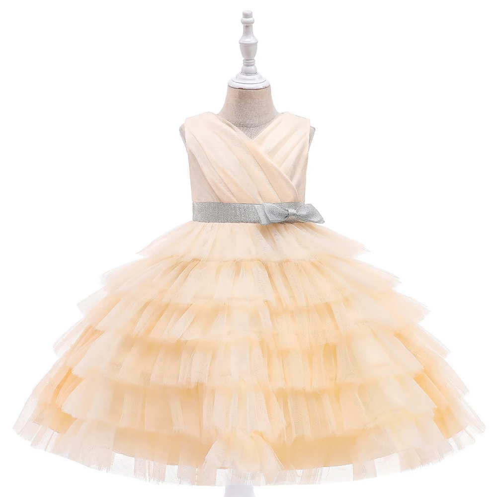 

MQATZ Girls Summer Children's Clothing Sweet Lace Vest Dress Princess Dress