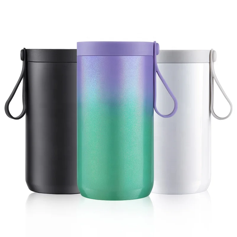 

Hot Selling New Design Portable 4 in 1 Double Wall Vacuum Insulated Custom Sublimation Can Cooler Stainless Steel With Handle, Customized colors acceptable