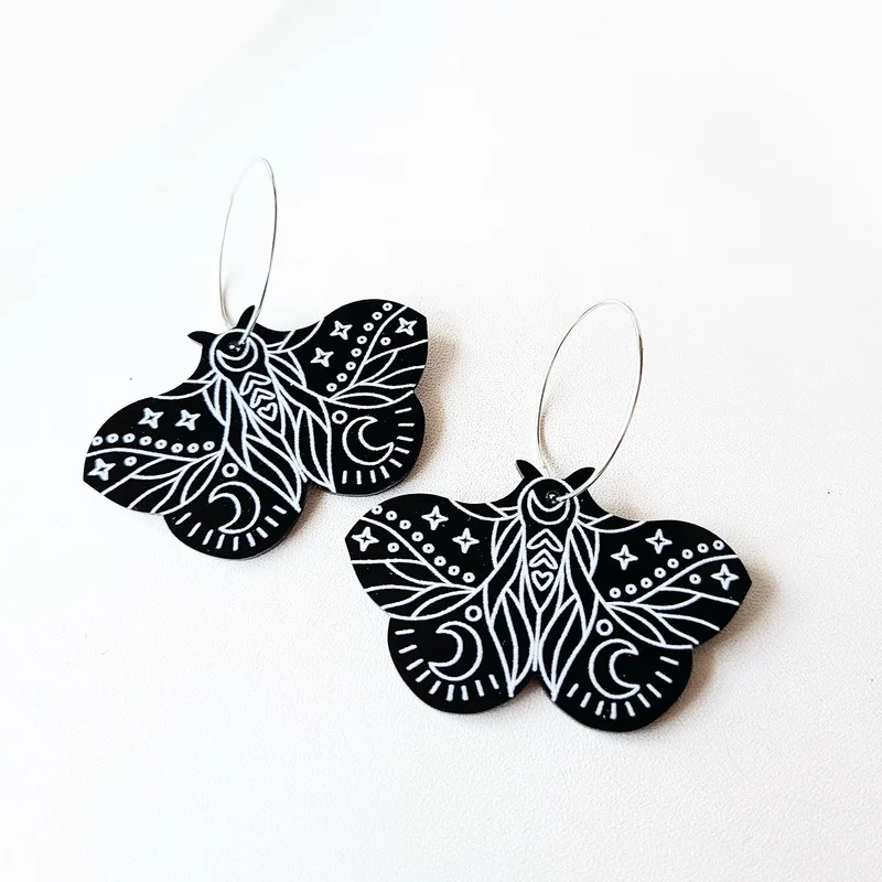 

Vintage Y2k Butterfly Earrings for Women Punk Moth Wing Insect Acrylic Earrings Fashion Jewelry 90s Aesthetic Gifts New