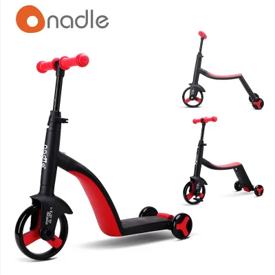 

Nadle 3 in 1 Bearing 25Kg PP Material 3 Wheels Baby Scooter Infantil Kinderroller Scoter For Kids Bicycle Roller