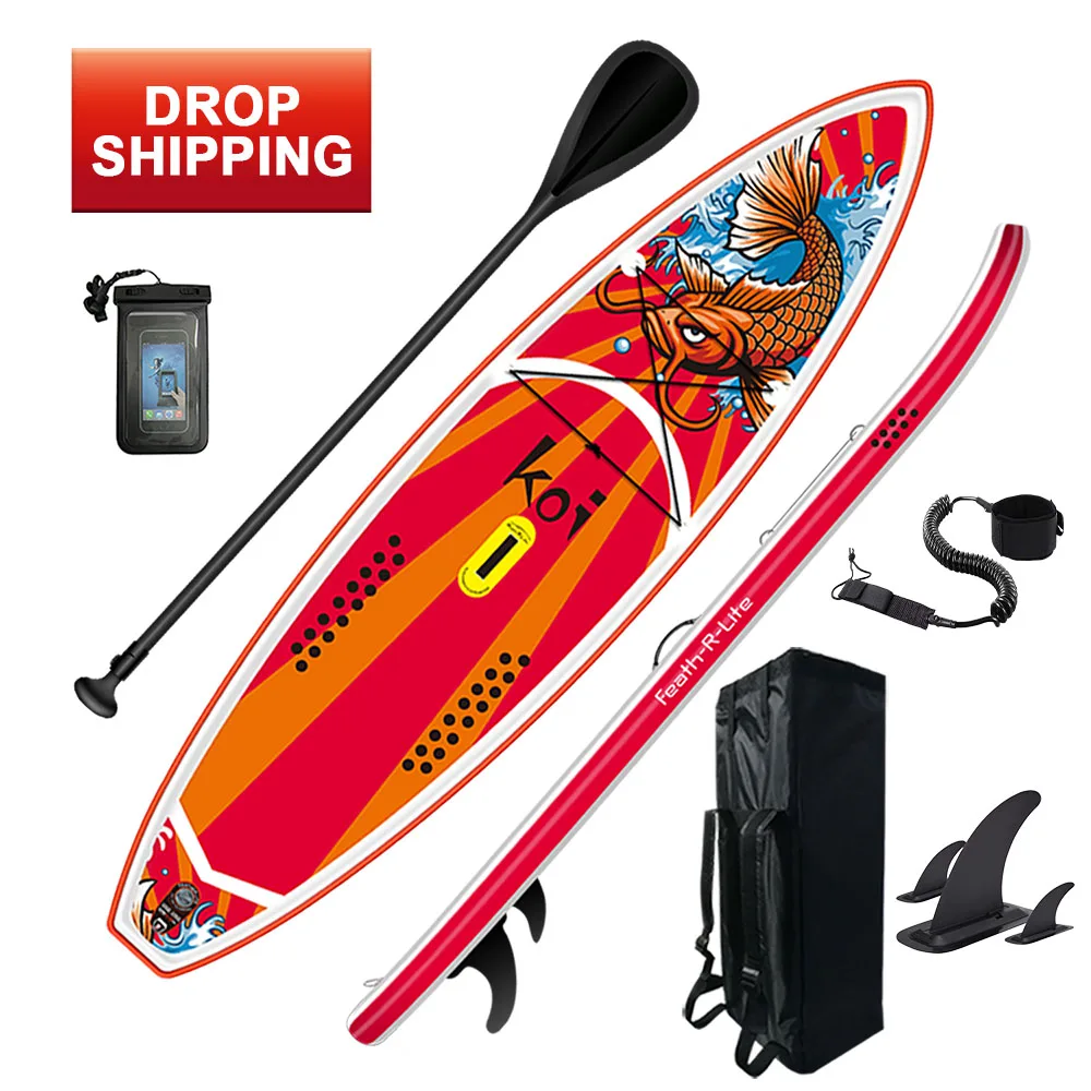 

FUNWATER Drop Shipping sup stand paddle board inflatable stand fish surfboard china surfing board cheap paddle board, Red