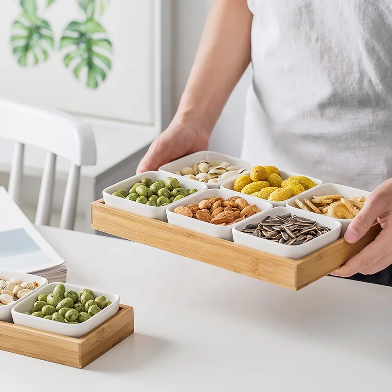 

Modern simple home living room table creative porcelain plates ceramic candy/snake divided dishes, As picture or customized