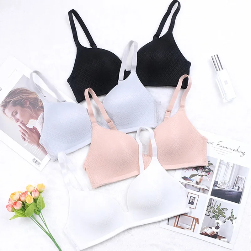 Free Sample Wireless Breathable Lace Bra Push Up One Piece Seamless Brassiere Women
