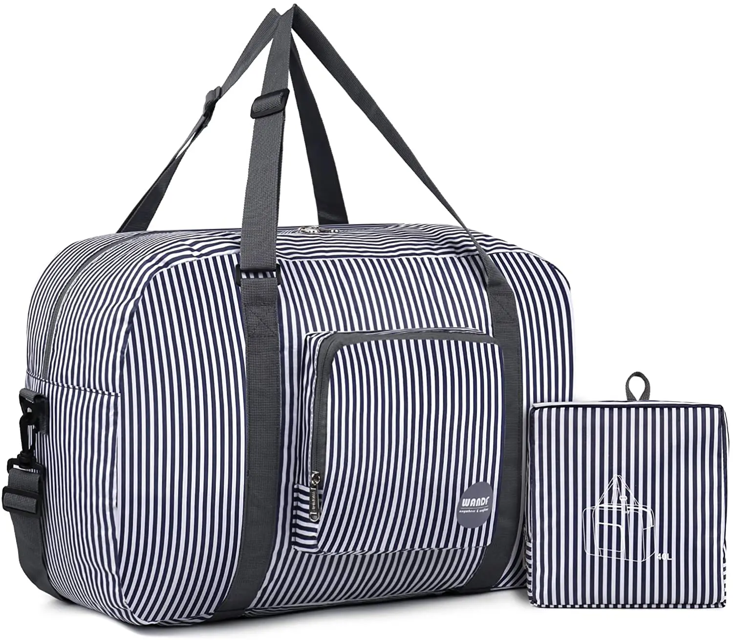 

WANDF Foldable Water Resistant Nylon Travel Duffel Bag Luggage For Sports Gym Travel