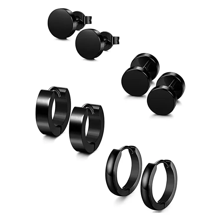 

High Quality Couple Earring Black Earring Round Earrings for Women