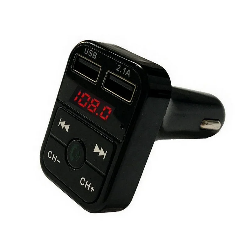 

Hot Sell Car Kit Handsfree Wireless FM Transmitter MP3 Player Car Charger Dual USB 2.1A Car Charger With LED Digital Display, Black