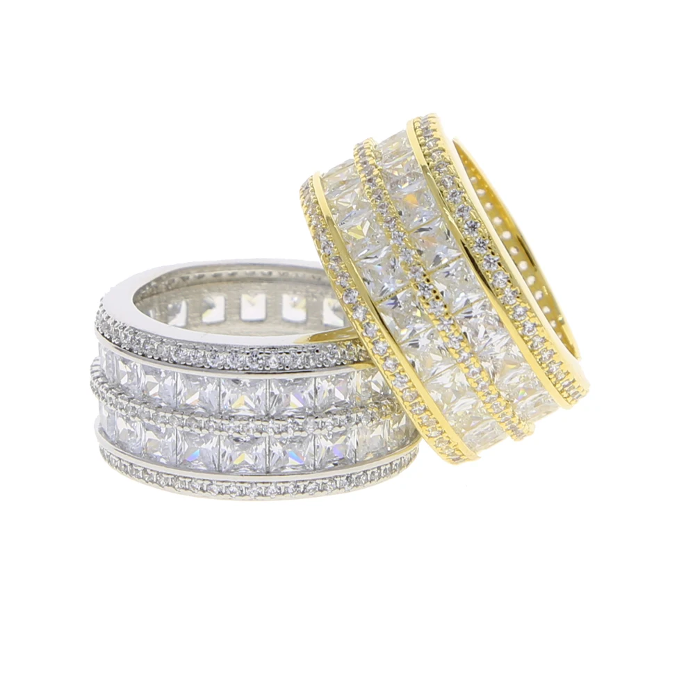 

Us Size 5 6 7 8 9 Iced Out Bling 5A Cubic Zirconia Engagement Band Ring For Women Wide Full Finger Bands, Customized