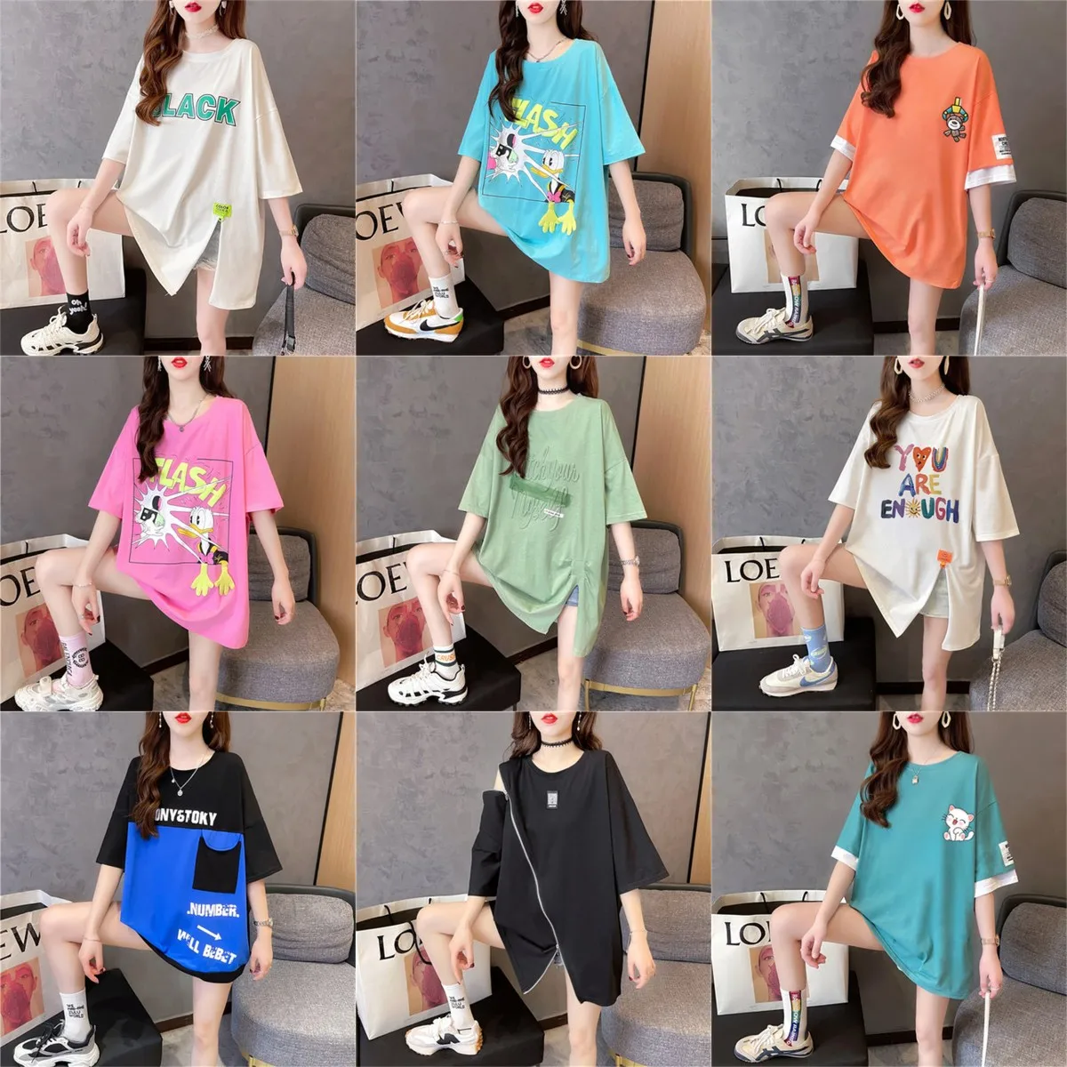 

2021 new trend of spring and summer women's short sleeve 100%t shirt loose casual women's T shirt factory wholesale