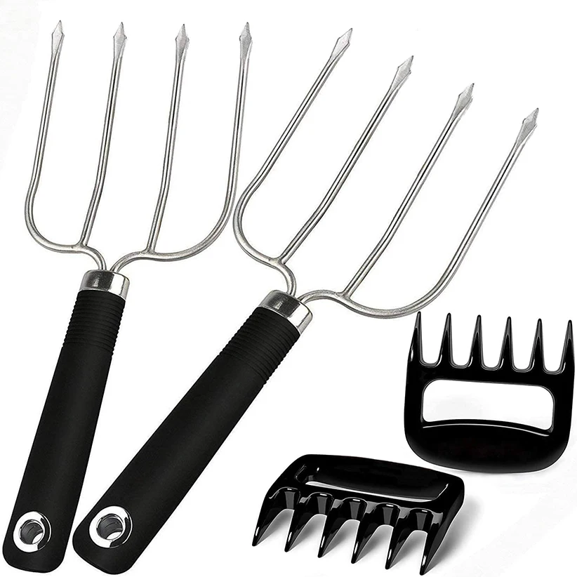 

Bbq Cooking Fork Claws Roast Non-Slip Carving Strong Endurance Stainless Steel Poultry Chicken Turkey Lifting Meat Fork