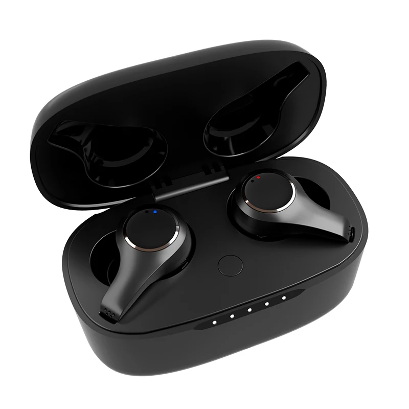 

True Wireless Binaural Fingerprint Touch ANC Noise Reduction LED Display G08 Wireless Blue tooth Earbuds with charging case, Black