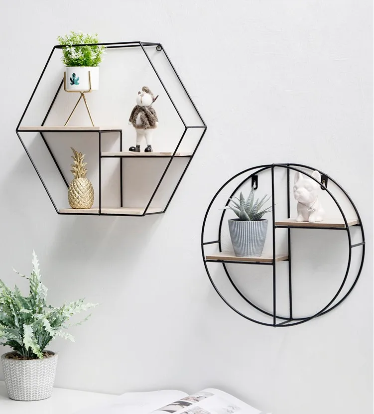 Nordic Style Metal Hanging Wall Mounted Decorate Wall Rack